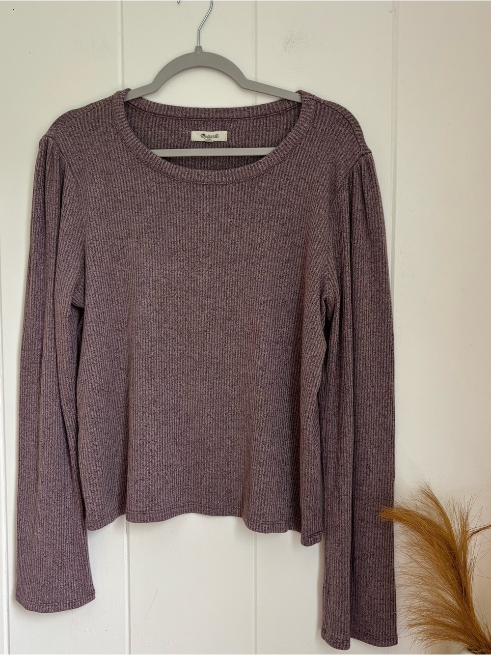 Madewell Ribbed Knit Sweater — Dusty Mauve